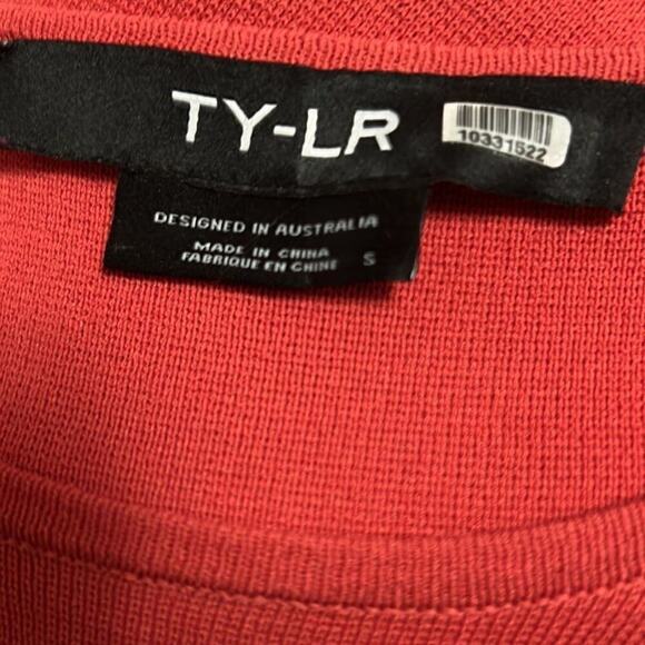 TY-LR ODESSA KNIT RED RUST COLOR‎ DRESS SIZE S - Picture 3 of 7